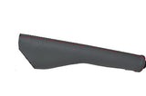 RED STITCH FITS VW CADDY 2004-2010 GREY LEATHER HANDBRAKE GAITOR CUSTOM NEW