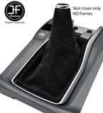 BLACK SUEDE & BLACK STITCH MANUAL GEAR GAITER FITS HONDA CIVIC X MK10 17-19