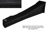 BLACK STITCH 2X DOOR SILL PANEL LEATHER SKIN COVERS FITS LOTUS EVORA 2009-2014
