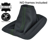 GREEN STITCHING MANUAL REAL GREY LEATHER GEAR GAITER FITS VW CADDY 10-13
