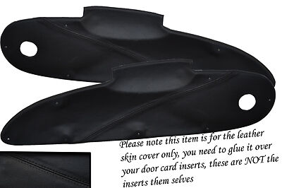 BLACK STITCH FITS  LOTUS ELISE EXIGE S1 96-01 2X DOOR CARD INSERT LEATHER COVERS