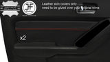 RED STITCH 2X FRONT DOOR CARD TRIM LEATHER COVER FITS HUMMER H3 2005-2011