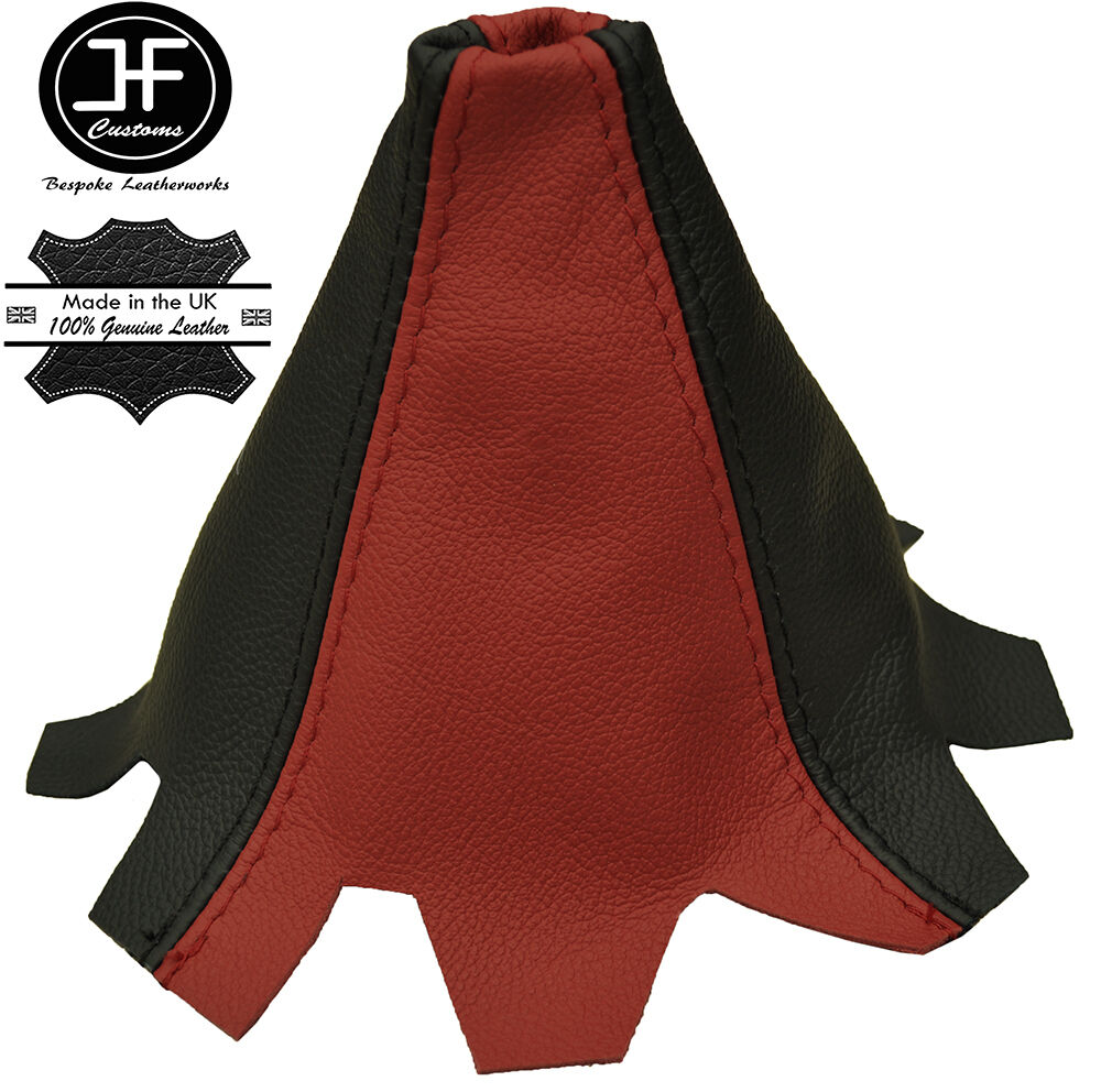 DARK RED BLACK LEATHER MANUAL GAITER FOR VW T5 TRANSPORTER MULTIVAN 2003-2010