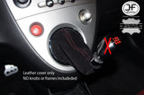 RED STITCH BLACK SUEDE GEAR GAITER FITS HONDA CIVIC EP3 TYPE R 01-05+FRAME