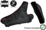 RED STITCH LEATHER HANDBRAKE + PLASTIC FRAME FOR RENAULT LAGUNA MK3 07-15