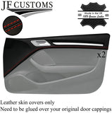 RED STITCH LEATHER 2X TOP DOOR CAPPINGS COVERS FOR AUDI A3 8V 13-20 3DR