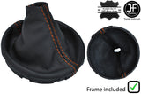 ORANGE STITCH LEATHER GEAR GAITER+PLASTIC FRAME FOR VW T5 TRANSPORTER CARAVELLE