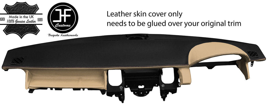 BLACK & CREAM TOP DASH DASHBOARD REAL LEATHER COVER FOR RANGE ROVER SPORT 05-09