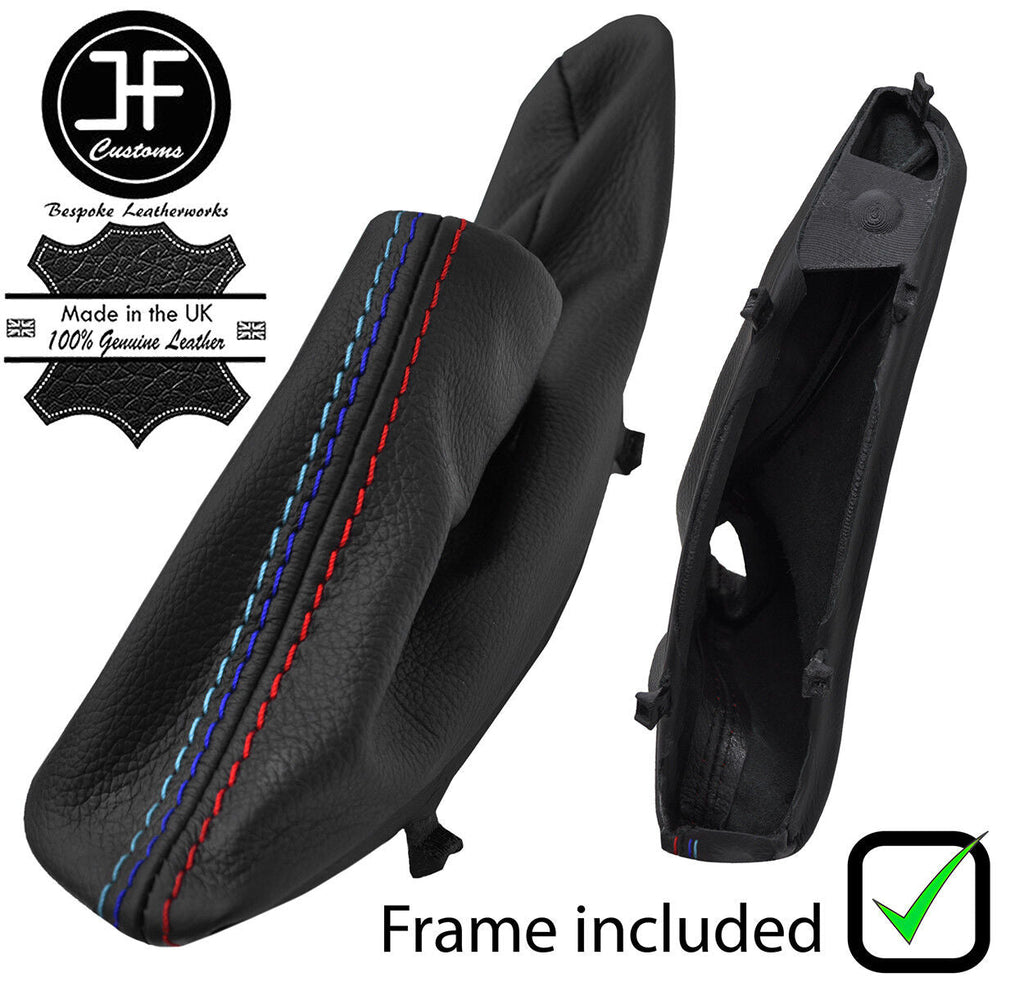 TRI STITCH LEATHER HANDBRAKE GAITER + PLASTIC FRAME FOR BMW 3 F30 F31 12-15