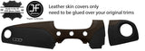 BLACK & BROWN LEATHER 2 PIECE DASH KIT COVER FITS FIAT 500 ABARTH 07-16 STYLE 2
