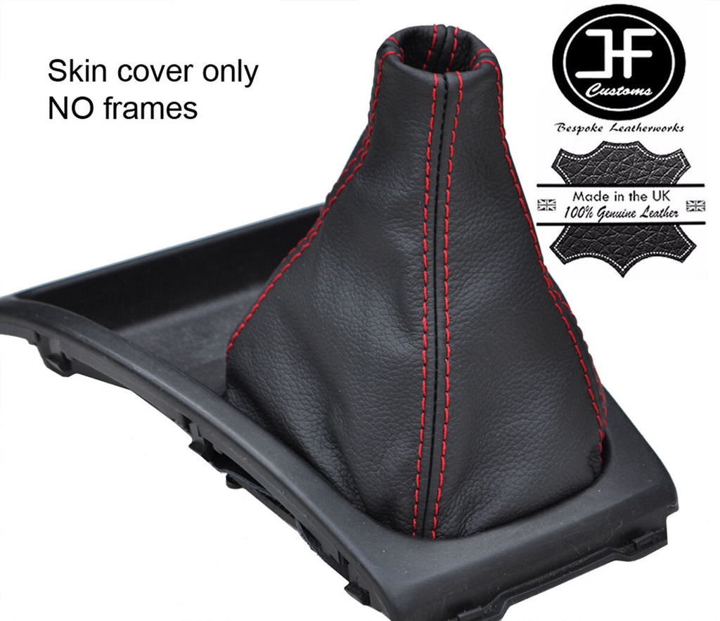 RED STITCH TOP GRAIN LEATHER GEAR GAITER FOR SUBARU IMPREZA WRX STI 1992-1998