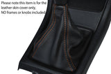 ORANGE STITCHING MANUAL LEATHER SKIN GEAR GAITER FITS SUBARU XV 2012-2016