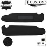 BLACK CROSS STITCH LEATHER 2X SUN VISOR COVERS FITS TESLA MODEL S 12-21