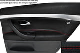 RED STITCH 2X REAR DOOR CARD TRIM LEATHER SKIN COVER FITS SAAB 93 9-3 03-12