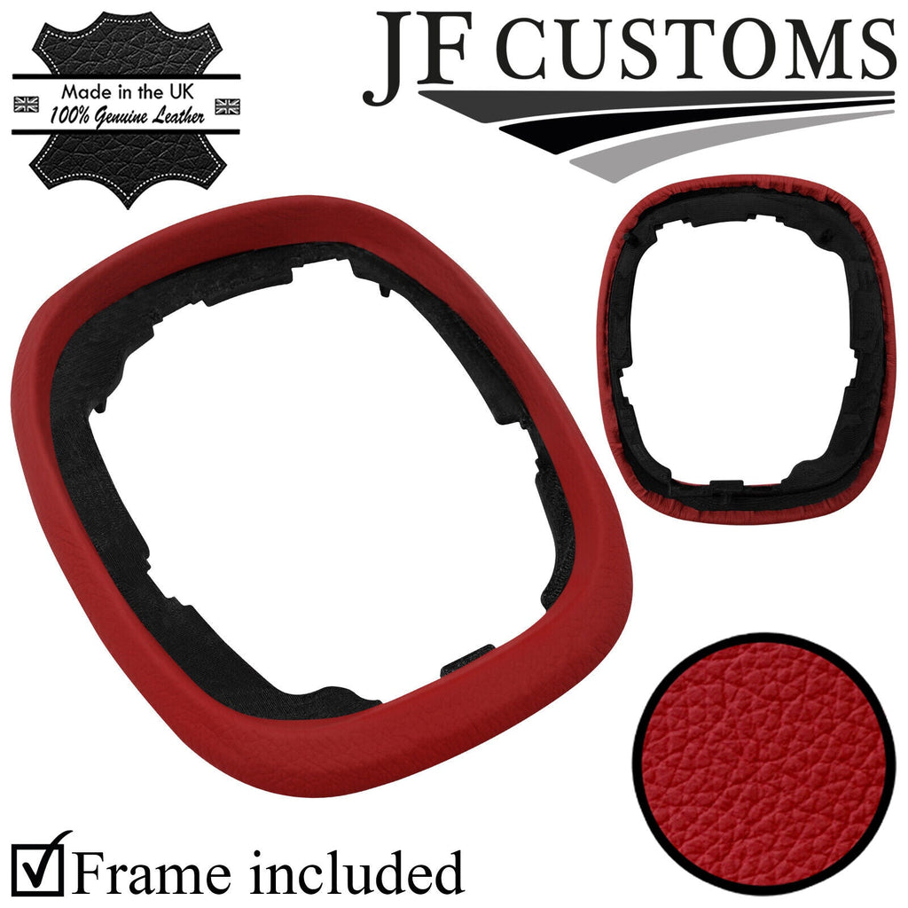 D RED ITALIAN LEATHER GEAR SURROUND COVER+FRAME FITS FIAT 500 L 13-16 CUSTOM NEW