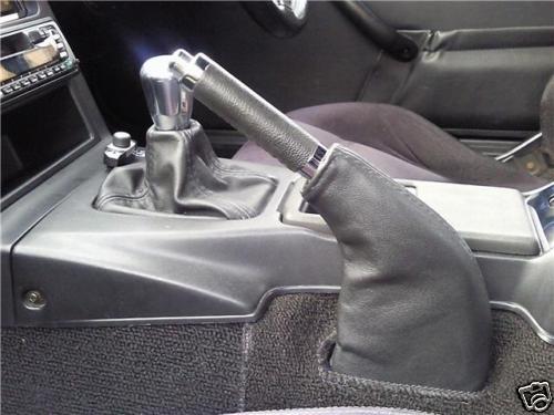 FITS MAZDA MX5 MK2 GEAR HANDBRAKE GAITER BLACK LEATHER 98-04 CUSTOM NEW