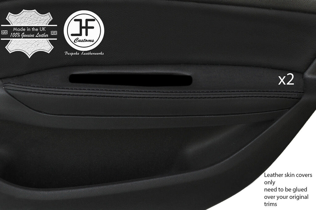 BLACK STITCH 2X REAR DOOR ARMREST LEATHER COVER FOR PEUGEOT 308 14-18 5 DOOR