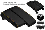 YELLOW STITCH SPLIT SLIDING ARMREST LID LEATHER COVERS FOR BMW E90 E91 E92 E93
