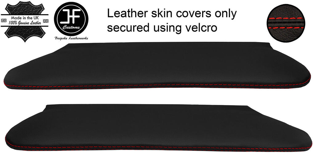 RED STITCH 2X SUN VISORS REAL LEATHER COVERS FITS DODGE VIPER 03-10 STYLE 2
