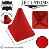 RED ITALIAN LEATHER 6 SPEED GEAR GAITER + METAL FRAME FITS X-TRAIL T30 04-07