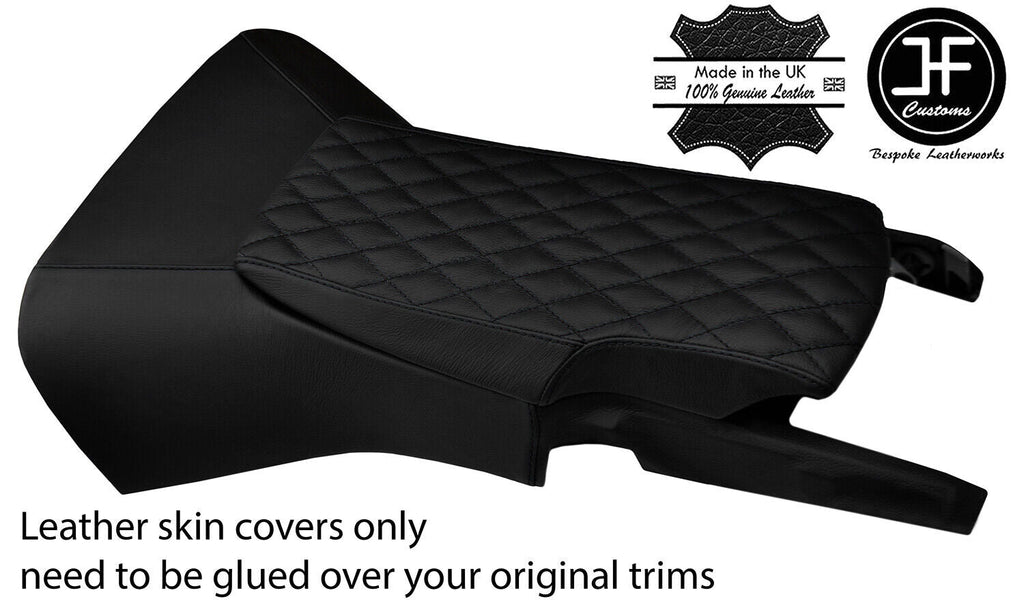 BLACK DIAMOND STICH CENTRE CONSOLE+ARMREST LEATHER COVERS FOR CORVETTE C6 05-13