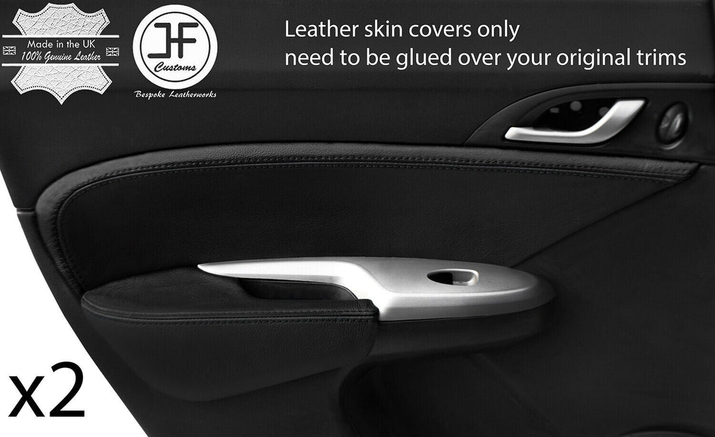 BLACK & BLACK 2X REAR DOOR CARD & ARMREST TRIM COVERS FOR HONDA CIVIC 2006-2012