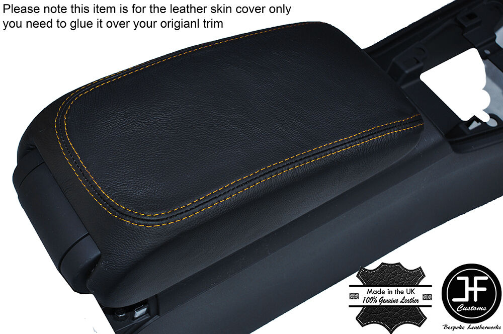 YELLOW STITCHING LEATHER ARMREST COVER FITS AUDI A3 8V 2013-2016 CUSTOM NEW