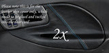 BLUE STITCH FITS  SUBARU IMPREZA 92-98 2X FRONT DOOR CARD INSERT LEATHER COVERS