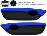 BLACK & BLUE 2 TONE LEATHER 2X DOOR CARD TRIM COVERS FITS MG TF MGTF MK2 00-06