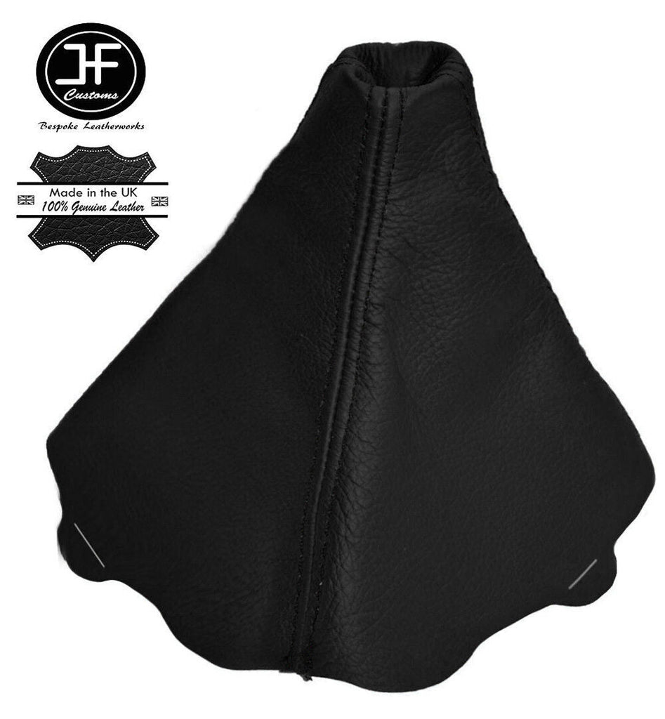 BLACK REAL GENUINE LEATHER GEAR GAITER FITS AUDI A4 B7 2004-2008 BLACK STITCH