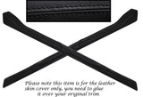 BLACK  STITCH 2X TOP DOOR PANEL TRIM LEATHER SKIN COVERS FITS TRIUMPH TR6 69-76