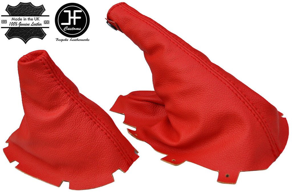 RED TOP GRAIN REAL LEATHER GEAR & HANDBRAKE GAITER FOR JAGUAR S-TYPE 1999-08
