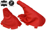 RED TOP GRAIN REAL LEATHER GEAR & HANDBRAKE GAITER FOR JAGUAR S-TYPE 1999-08