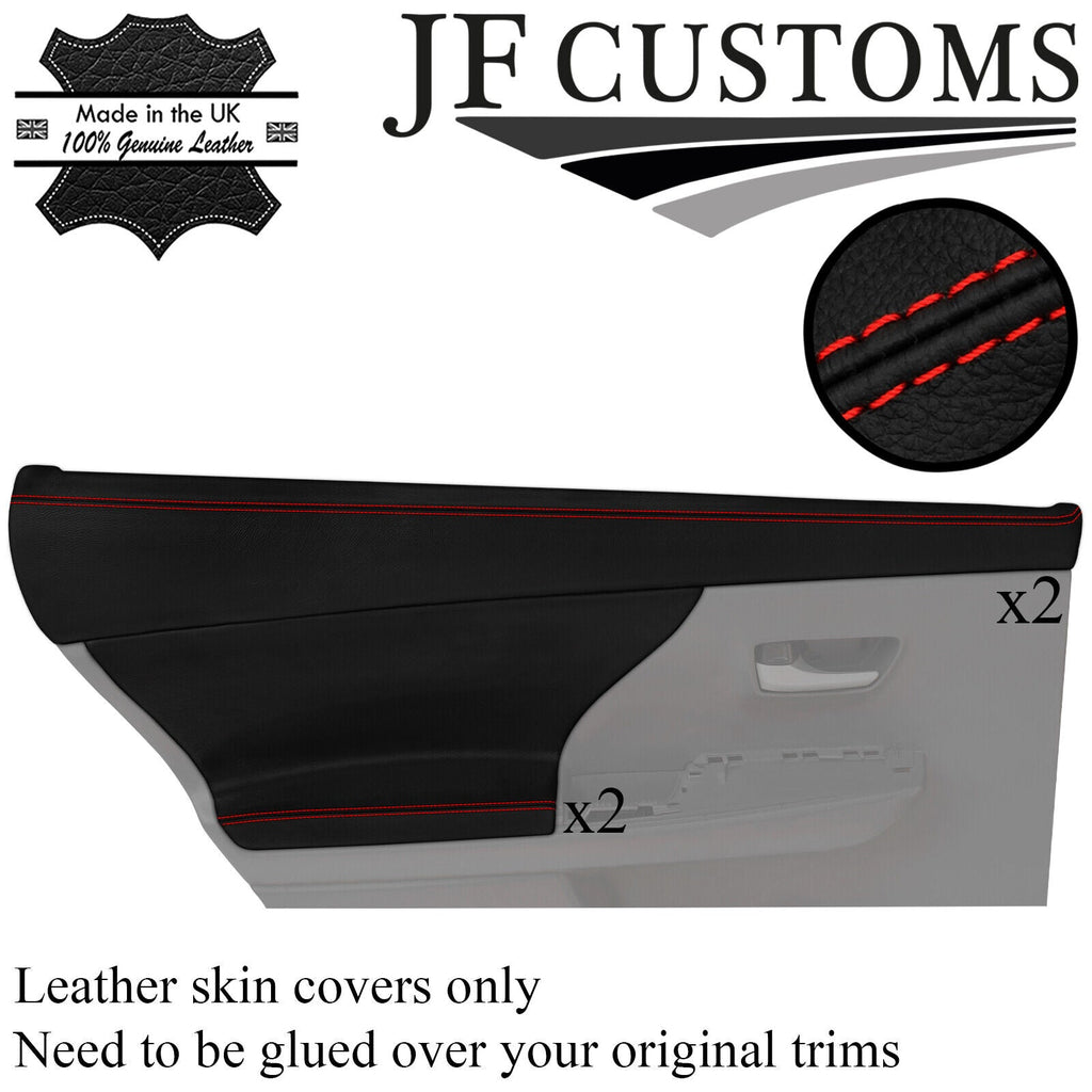RED STITCH 2X REAR DOOR CARD TRIM + CAPPING COVERS FOR TOYOTA PRIUS V 11-21