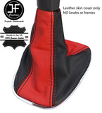 BLACK & RED TOP GRAIN LEATHER GEAR GAITER FITS VAUXHALL OPEL CORSA D 06-14