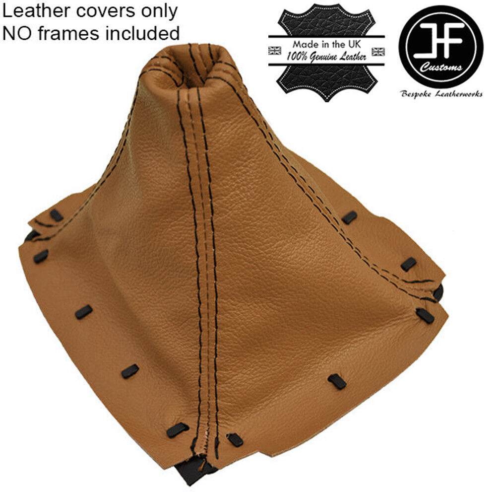 TAN LEATHER BLACK STITCH MANUAL GEAR GAITER FOR MAZDA MIATA MX5 MK1 89-1997