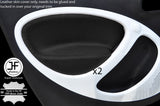 BLACK REAL LEATHER 2X FRONT DOOR CARD TRIM COVERS FOR SMART FORFOUR 2014-2017