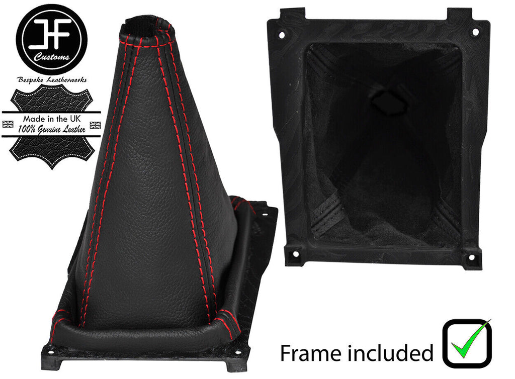 RED STITCH REAL LEATHER GEAR GAITER +PLASTIC FRAME FITS AUDI 100 A6 C4 91-97