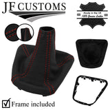 D RED STITCH ITALIAN LEATHER GEAR GAITER + FRAME FOR CHRYSLER YPSILON 2011-2014