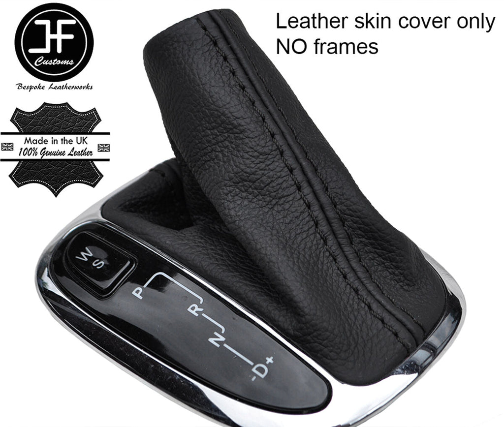 BLACK STITCH TOP GRAIN LEATHER AUTOMATIC GEAR GAITER FITS MERCEDES C CLASS W203