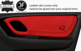 RED REAL LEATHER 2X FRONT DOOR CARD TRIM COVERS FITS MAZDA TRIBUTE 2001-2007