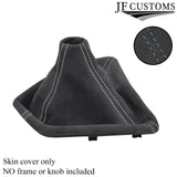 WHITE STITCH GREY SUEDE GEAR GAITER FOR BMW 1 SERIES F20 F21 2011-2017