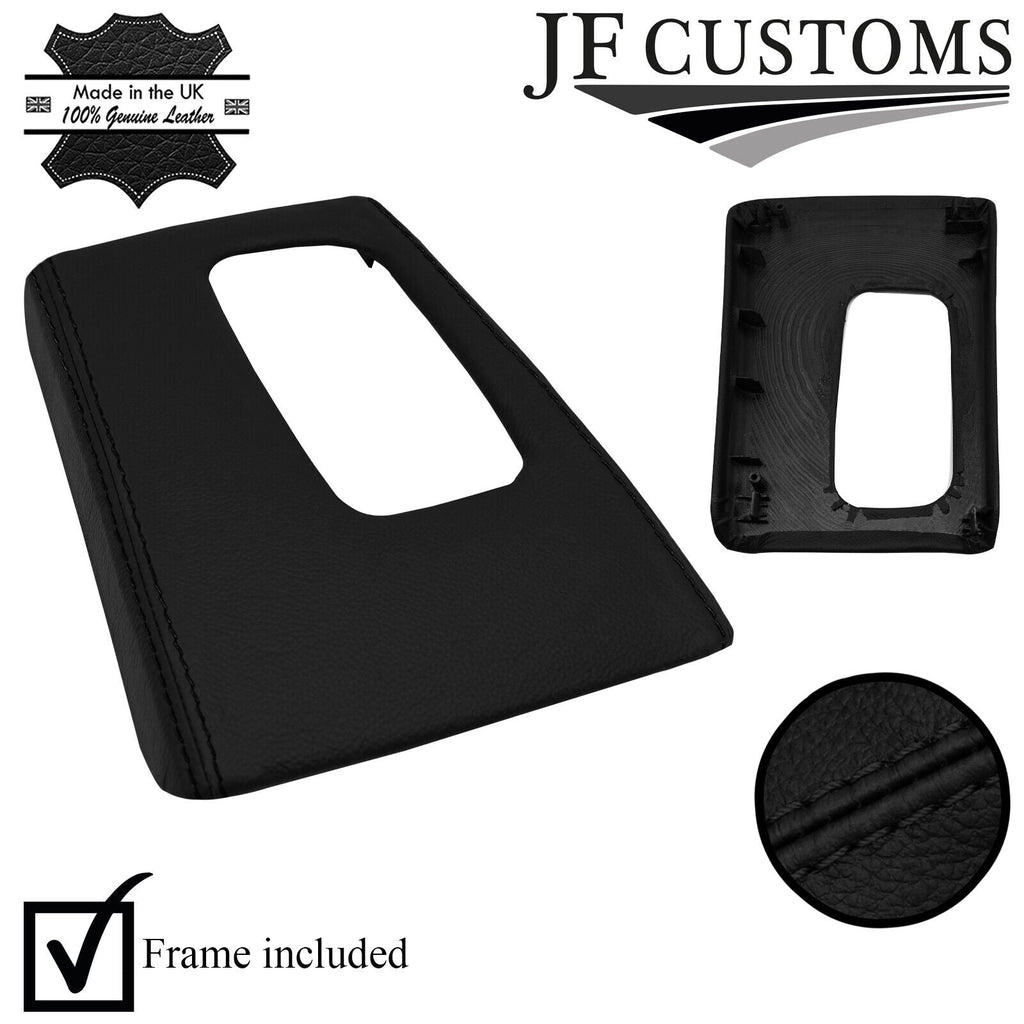 BLACK STITCH LEATHER AUTO GEAR SURROUND COVER + FRAME FOR JEEP CHEROKEE KJ 02-07