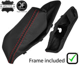 RED STITCH LEATHER HANDBRAKE+PLASTIC FRAME FOR BMW 2 SERIES F22 F23 13-19