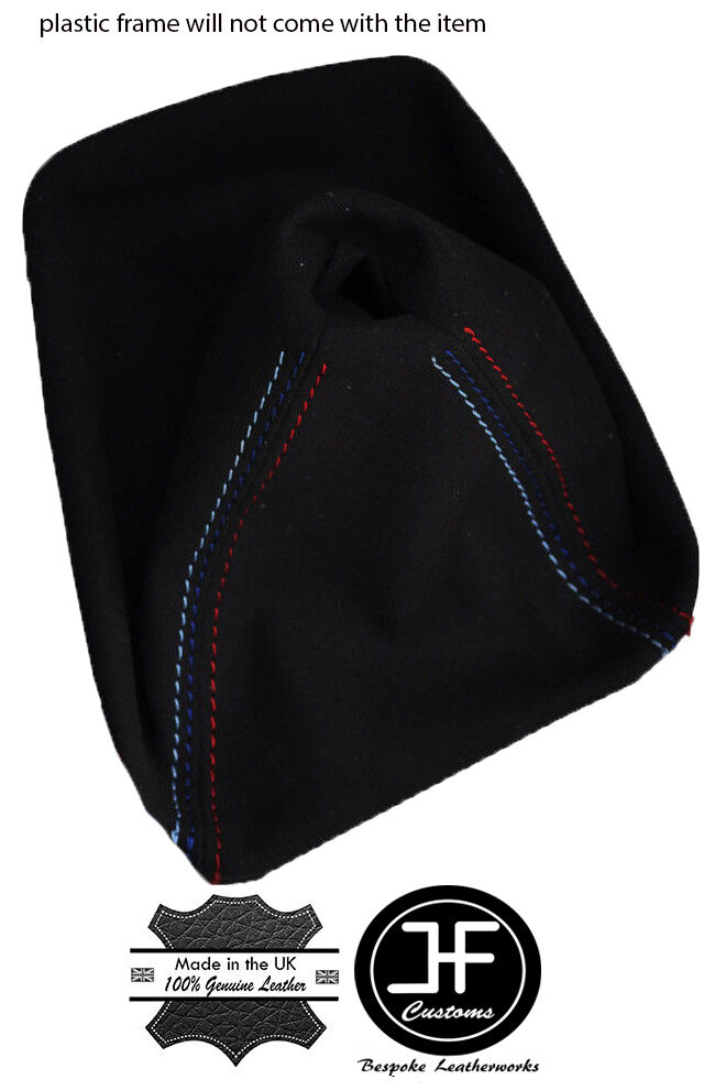 FITS 3 SERIES E36 E46 BLACK PU SUEDE GEAR GAITER COVER ONLY TRI STITCH