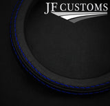 BLUE STITCH LEATHER GEAR SURROUND TRIM COVER + FRAME FITS FORD FIESTA MK6 02-08