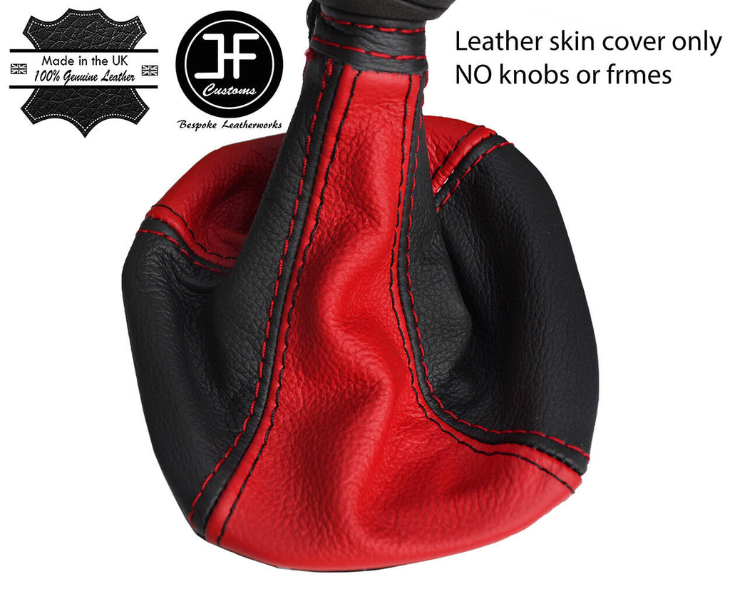 BLACK & RED AUTO AUTOMATIC REAL LEATHER GEAR GAITER FOR IVECO DAILY 2007-2014