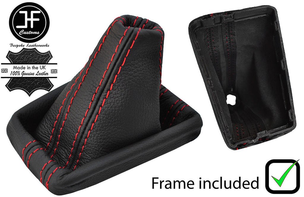 RED STITCH LEATHER DSG AUTOMATIC GAITER+PLASTIC FRAME FOR VW PASSAT B8 15-18