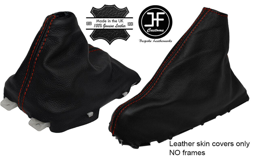 RED STITCHING MANUAL LEATHER GEAR HANDBRAKE GAITER FOR MAZDA 3 BM 2013-2017