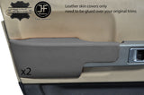 GREY REAL LEATHER 2X FRONT DOOR ARMREST COVER FOR RANGE ROVER VOGUE 02-06